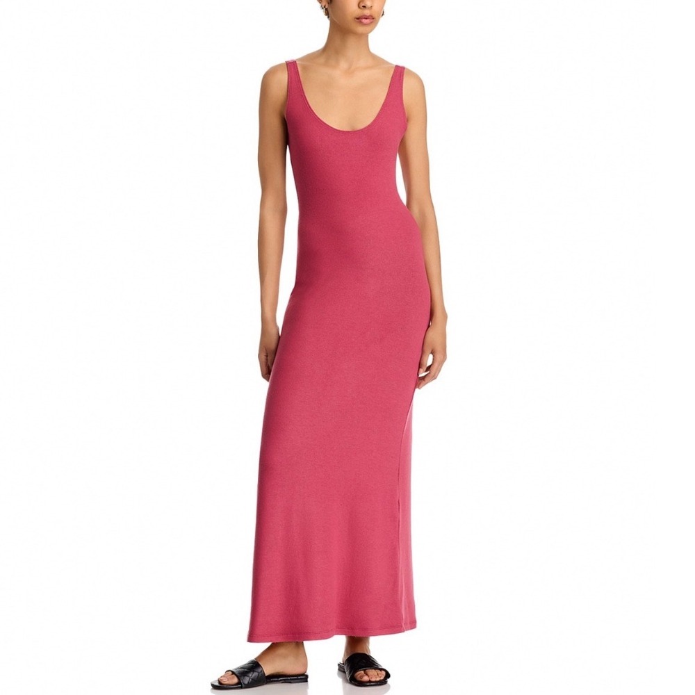 LESET Lauren Scoop Neck Maxi Dress Radish Pink Sleeveless LD119A Size Medium